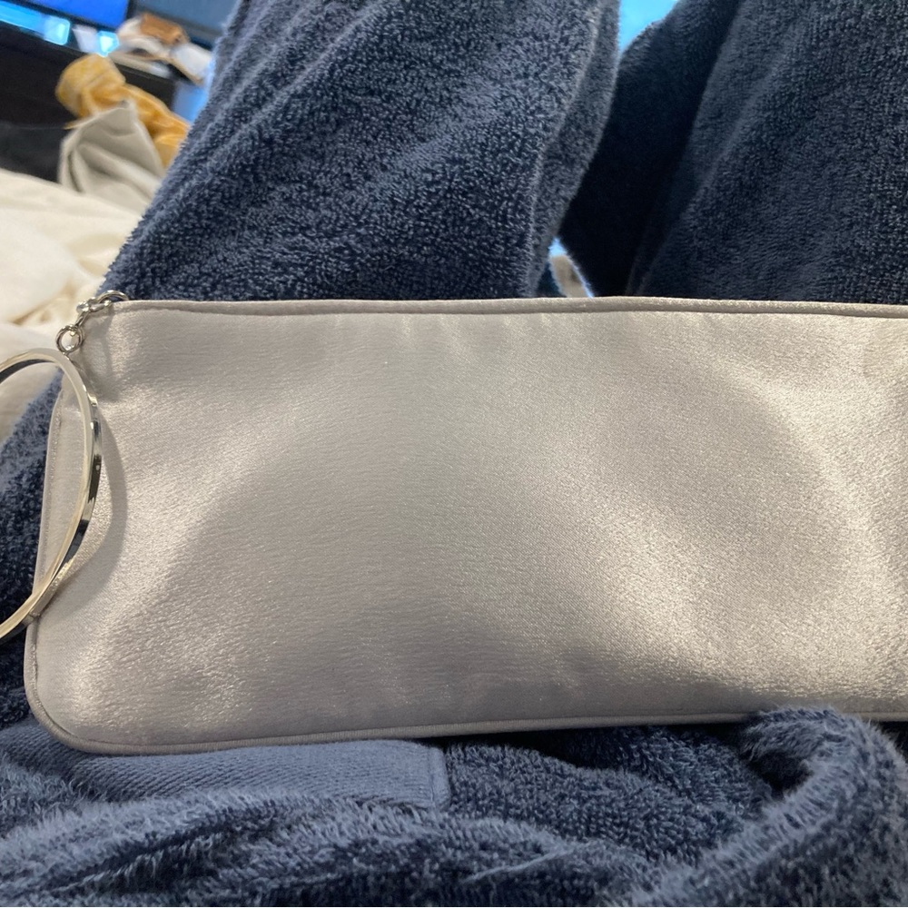 Sliver fabric evening bag
